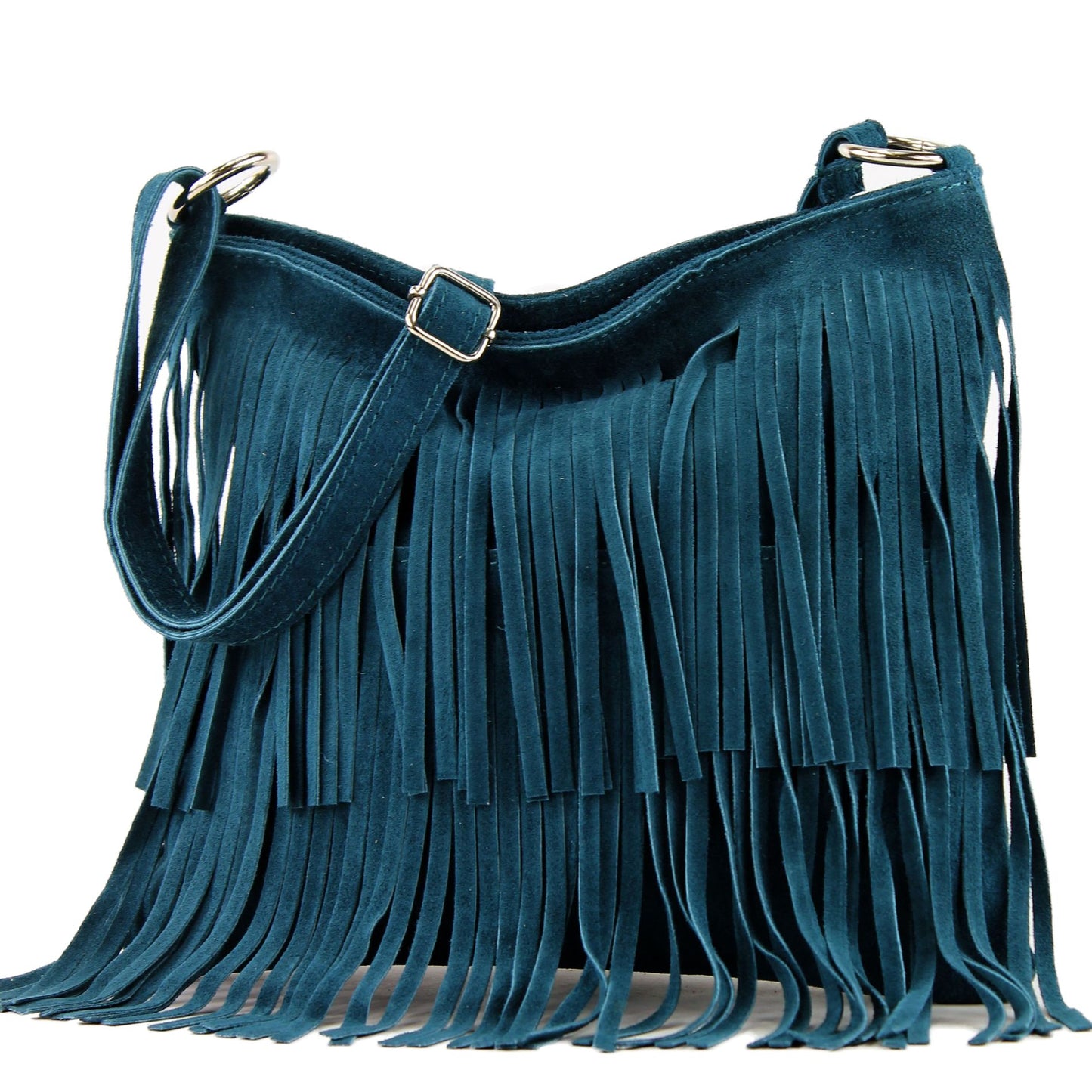 modamoda de T125 Damen Leder Wildleder Schultertasche Umhängetasche handmade in Italy