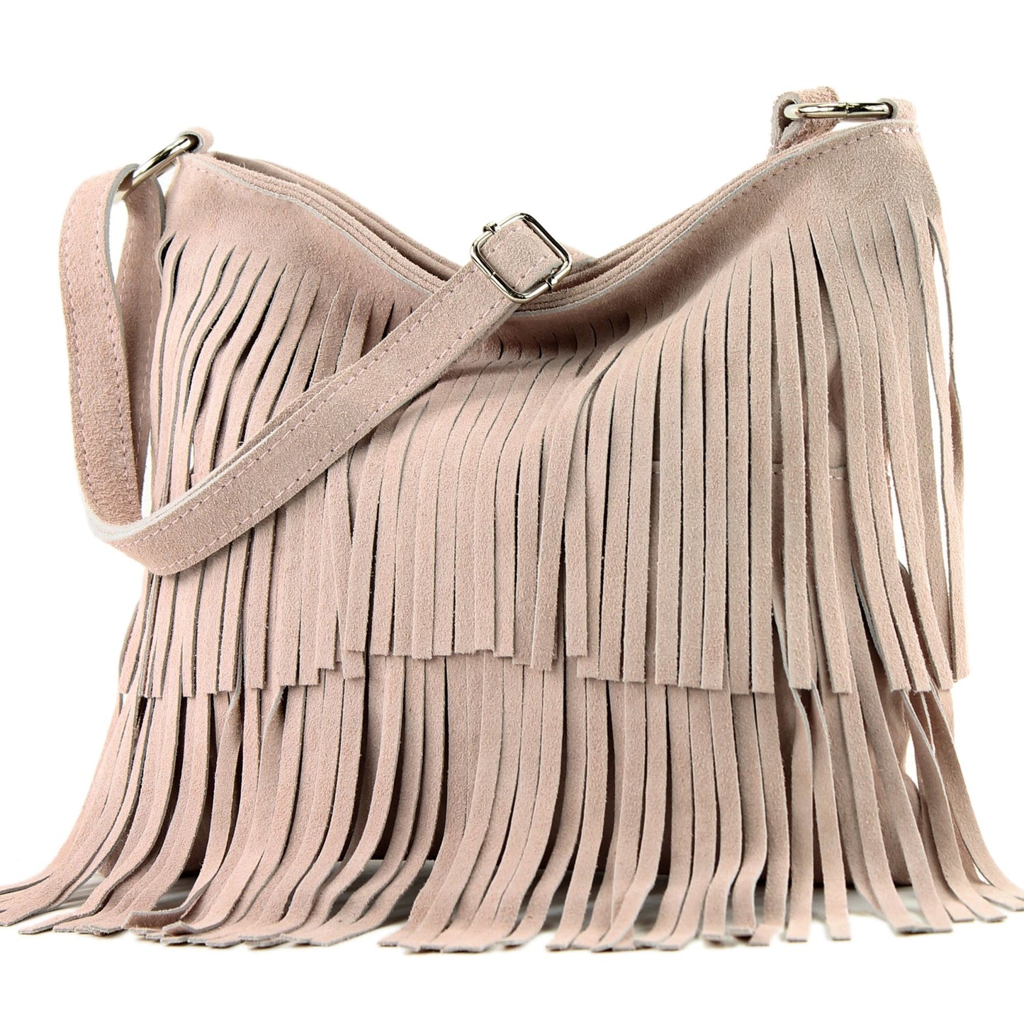 modamoda de T125 Damen Leder Wildleder Schultertasche Umhängetasche handmade in Italy