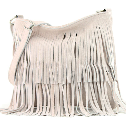 modamoda de T125 Damen Leder Wildleder Schultertasche Umhängetasche handmade in Italy