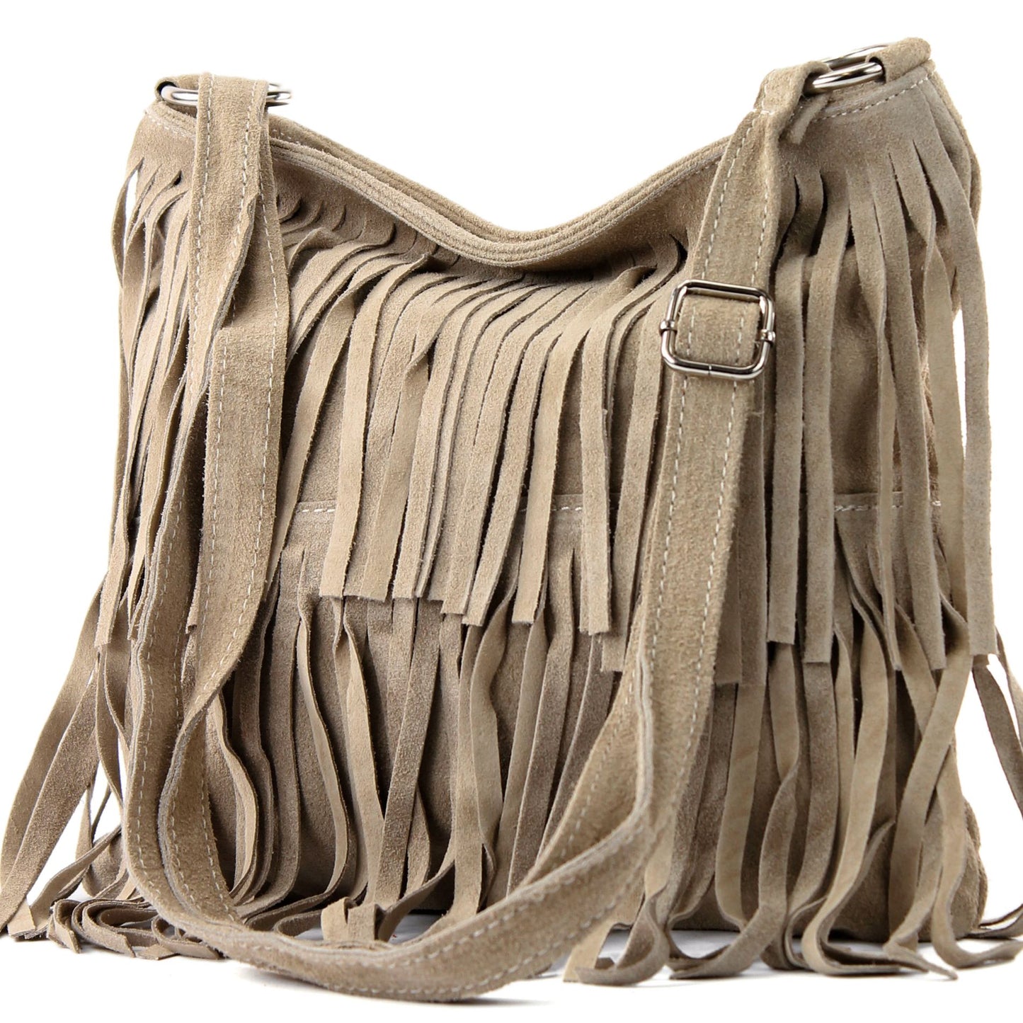 modamoda de T125 Damen Leder Wildleder Schultertasche Umhängetasche handmade in Italy