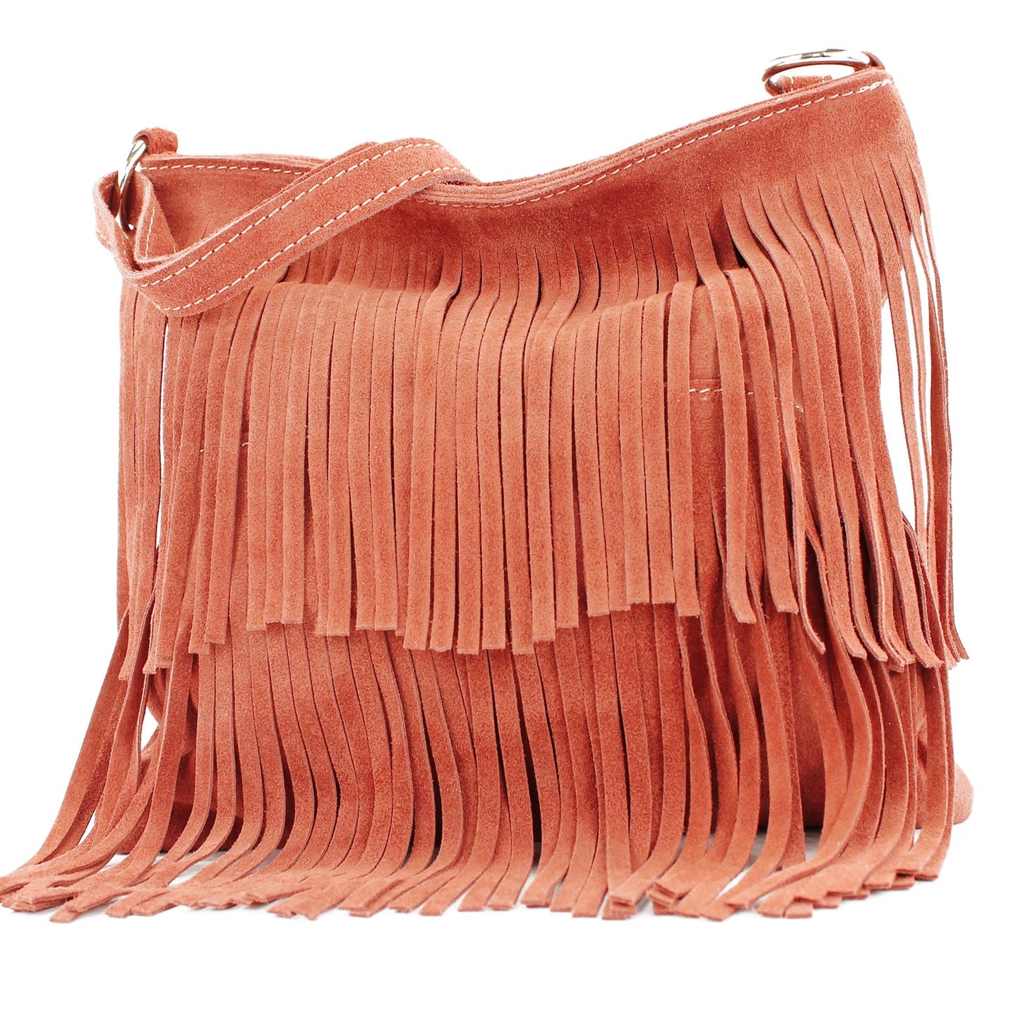 modamoda de T125 Damen Leder Wildleder Schultertasche Umhängetasche handmade in Italy