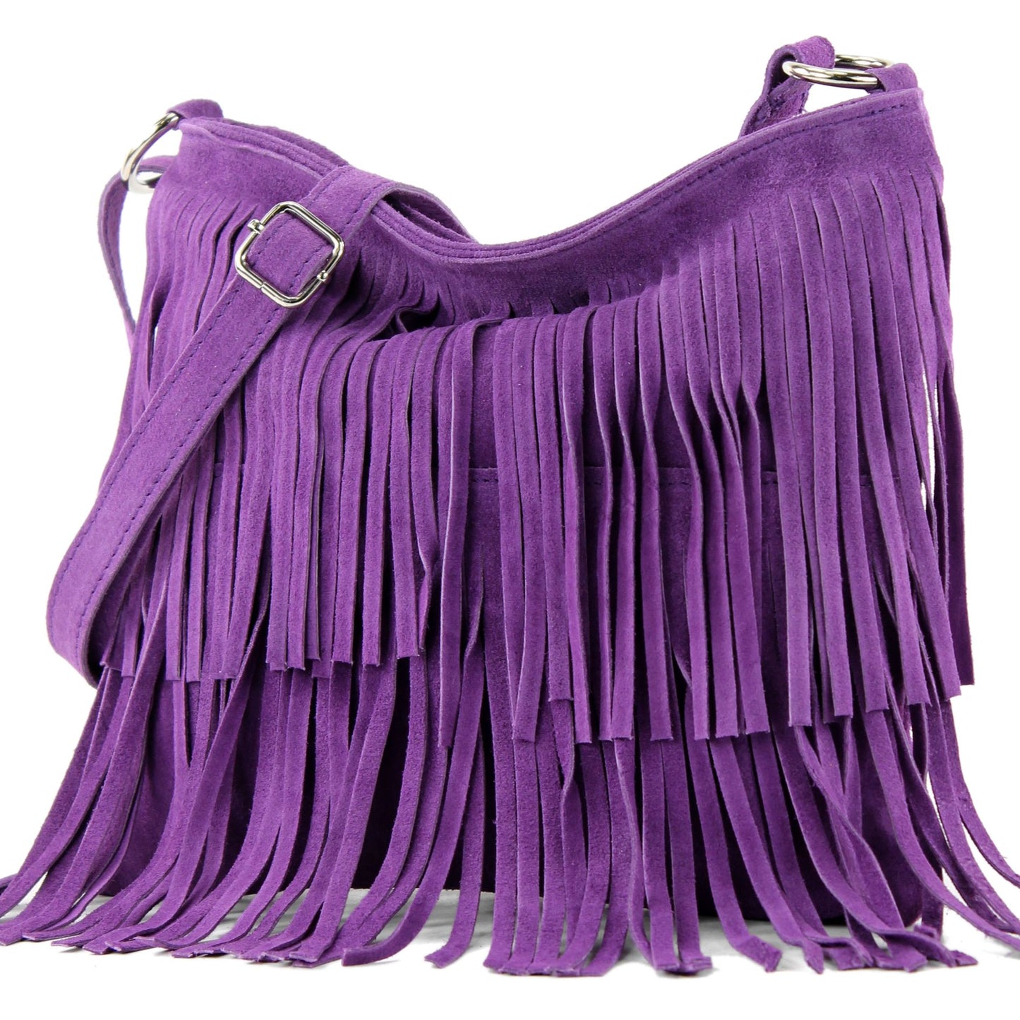 modamoda de T125 Damen Leder Wildleder Schultertasche Umhängetasche handmade in Italy