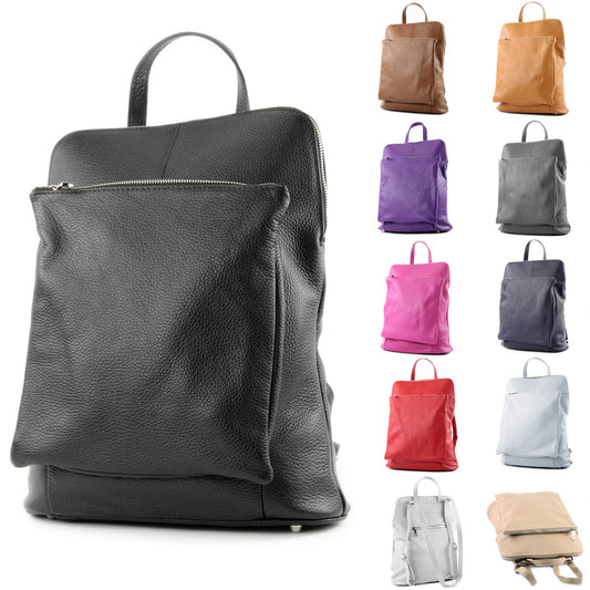 modamoda de T141 Damen Leder Rucksack Damentasche Schultertasche handmade in Italy