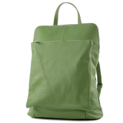 modamoda de - T141 - ital Damen Rucksacktasche 3in1 aus Leder