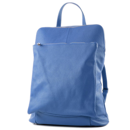 modamoda de - T141 - ital Damen Rucksacktasche 3in1 aus Leder