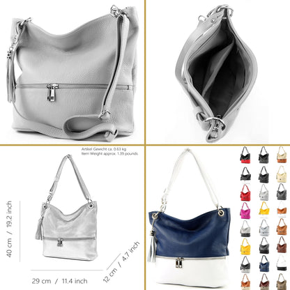 modamoda de - T143 - ital. Leder Schultertasche Umhängetasche