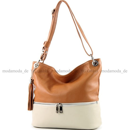 modamoda de - T143 - ital. Leder Schultertasche Umhängetasche