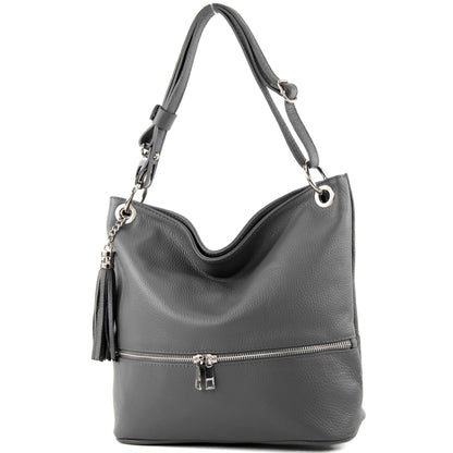 modamoda de - T143 - ital. Leder Schultertasche Umhängetasche
