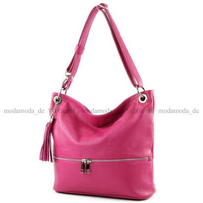 modamoda de - T143 - ital. Leder Schultertasche Umhängetasche