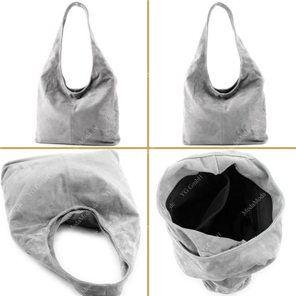 modamoda de T150 Damen Schultertasche Shopper Large aus Wildleder handmade in Italy