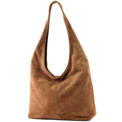 modamoda de T150 Damen Schultertasche Shopper Large aus Wildleder handmade in Italy