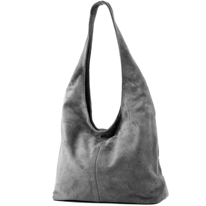modamoda de T150 Damen Schultertasche Shopper Large aus Wildleder handmade in Italy