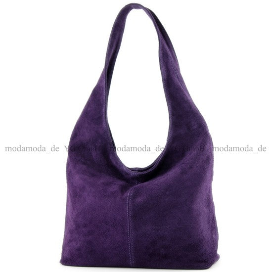 modamoda de T150 Damen Schultertasche Shopper Large aus Wildleder handmade in Italy