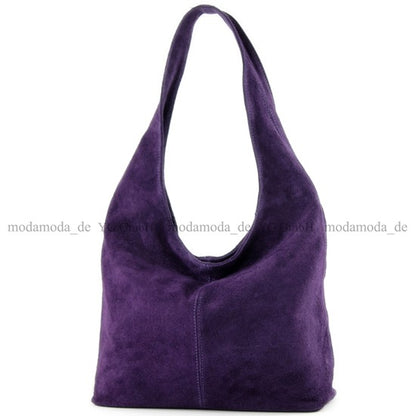 modamoda de T150 Damen Schultertasche Shopper Large aus Wildleder handmade in Italy