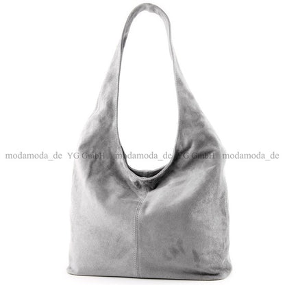 modamoda de T150 Damen Schultertasche Shopper Large aus Wildleder handmade in Italy