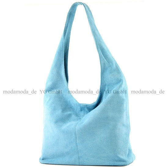 modamoda de T150 Damen Schultertasche Shopper Large aus Wildleder handmade in Italy