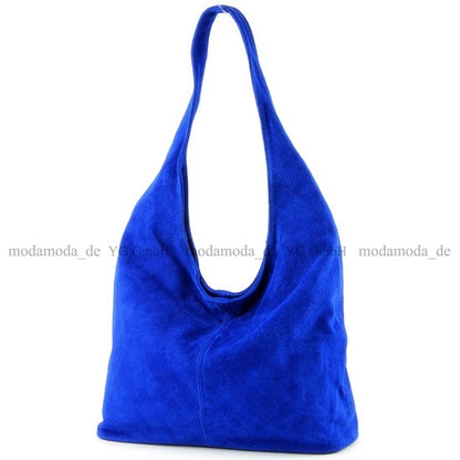modamoda de T150 Damen Schultertasche Shopper Large aus Wildleder handmade in Italy