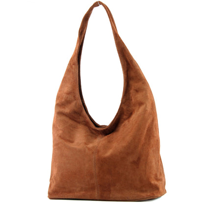 modamoda de T150 Damen Schultertasche Shopper Large aus Wildleder handmade in Italy