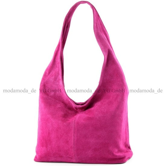 modamoda de T150 Damen Schultertasche Shopper Large aus Wildleder handmade in Italy