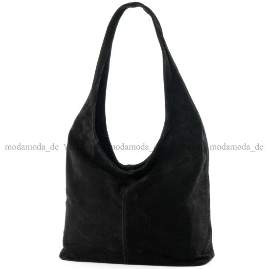 modamoda de T150 Damen Schultertasche Shopper Large aus Wildleder handmade in Italy