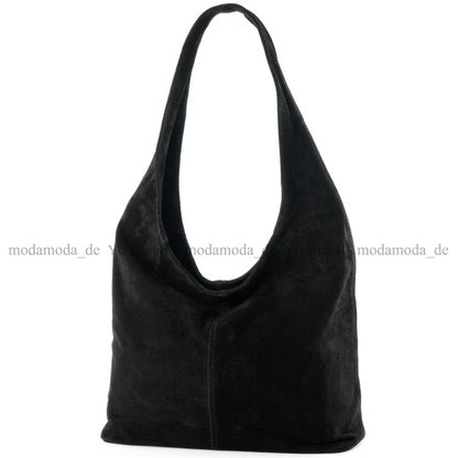 modamoda de T150 Damen Schultertasche Shopper Large aus Wildleder handmade in Italy