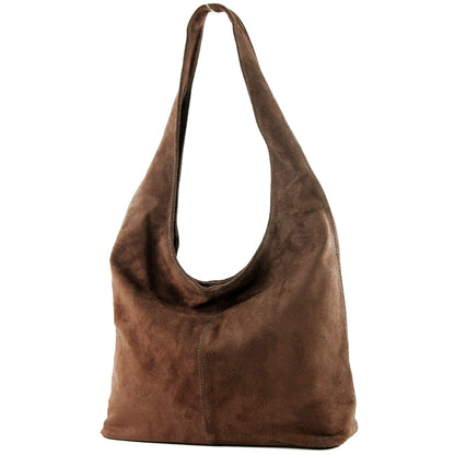 modamoda de T150 Damen Schultertasche Shopper Large aus Wildleder handmade in Italy