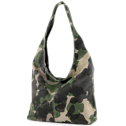modamoda de T150 Damen Schultertasche Shopper Large aus Wildleder handmade in Italy