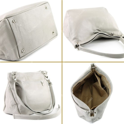 modamoda de - T154 - ital Schultertasche Umhängetasche aus Leder