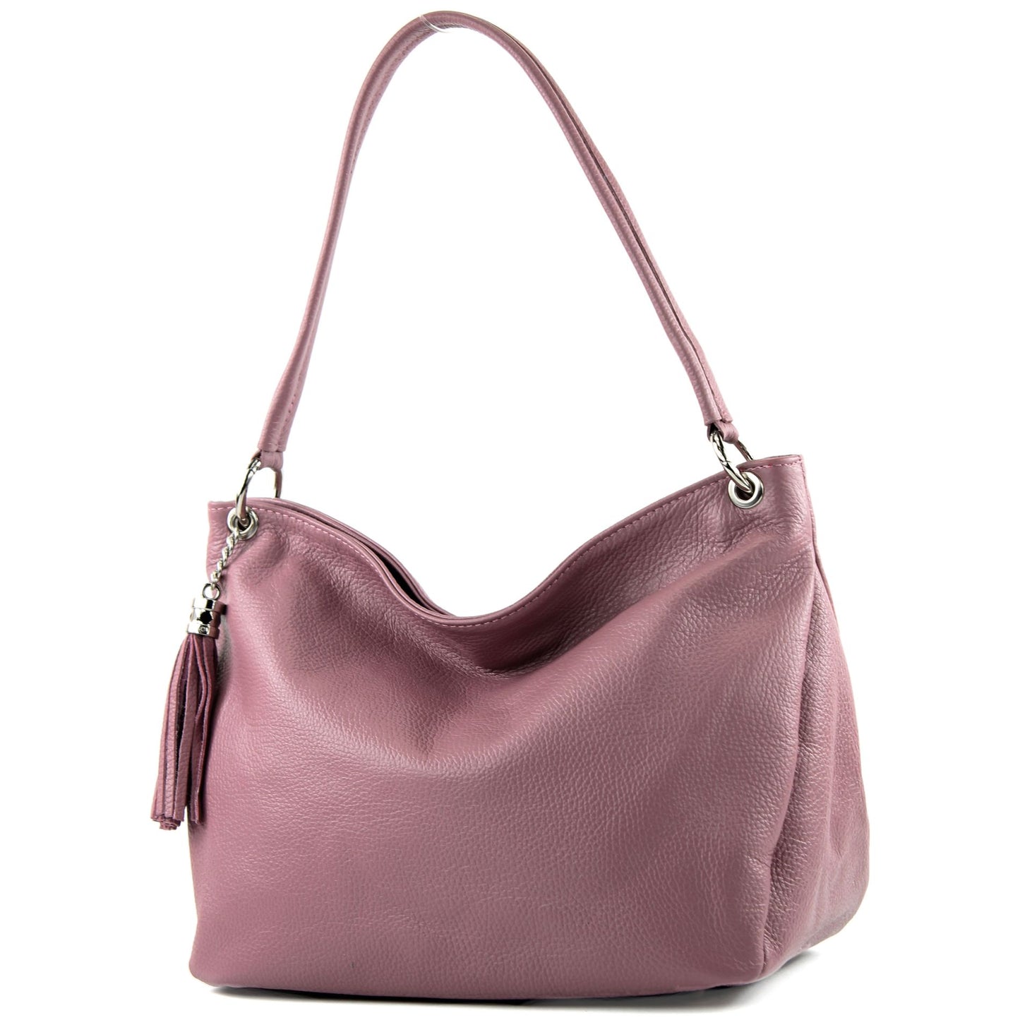 modamoda de - T154 - ital Schultertasche Umhängetasche aus Leder