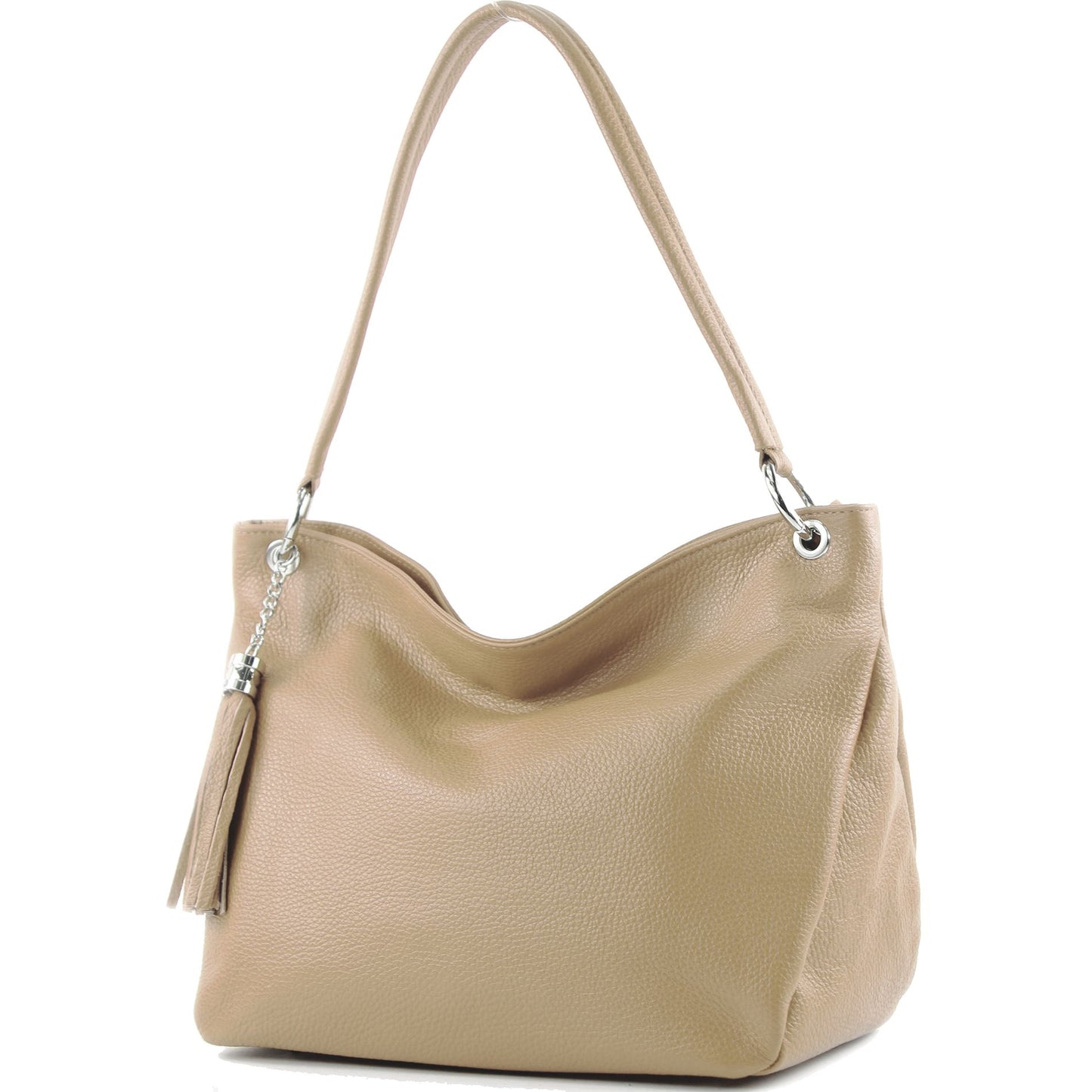 modamoda de - T154 - ital Schultertasche Umhängetasche aus Leder