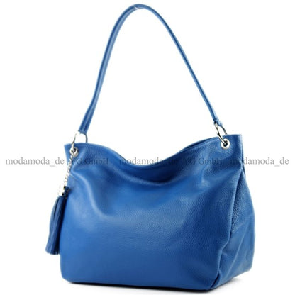 modamoda de - T154 - ital Schultertasche Umhängetasche aus Leder