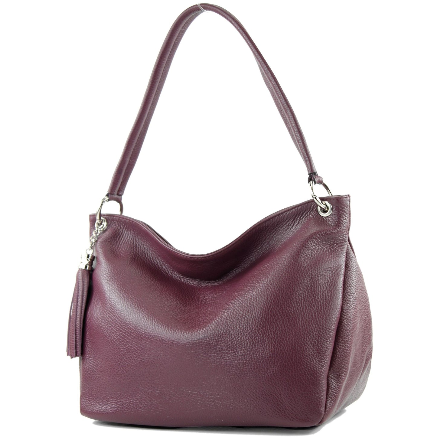 modamoda de - T154 - ital Schultertasche Umhängetasche aus Leder