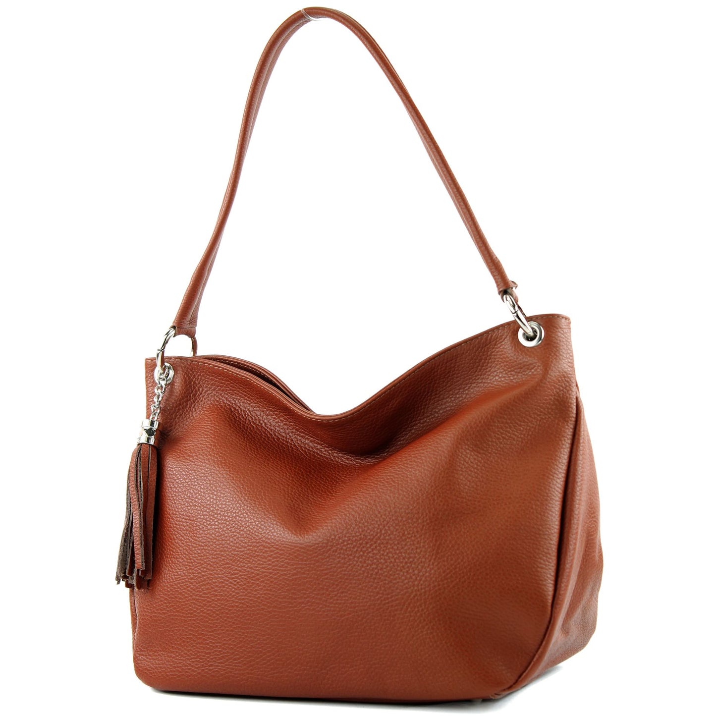 modamoda de - T154 - ital Schultertasche Umhängetasche aus Leder
