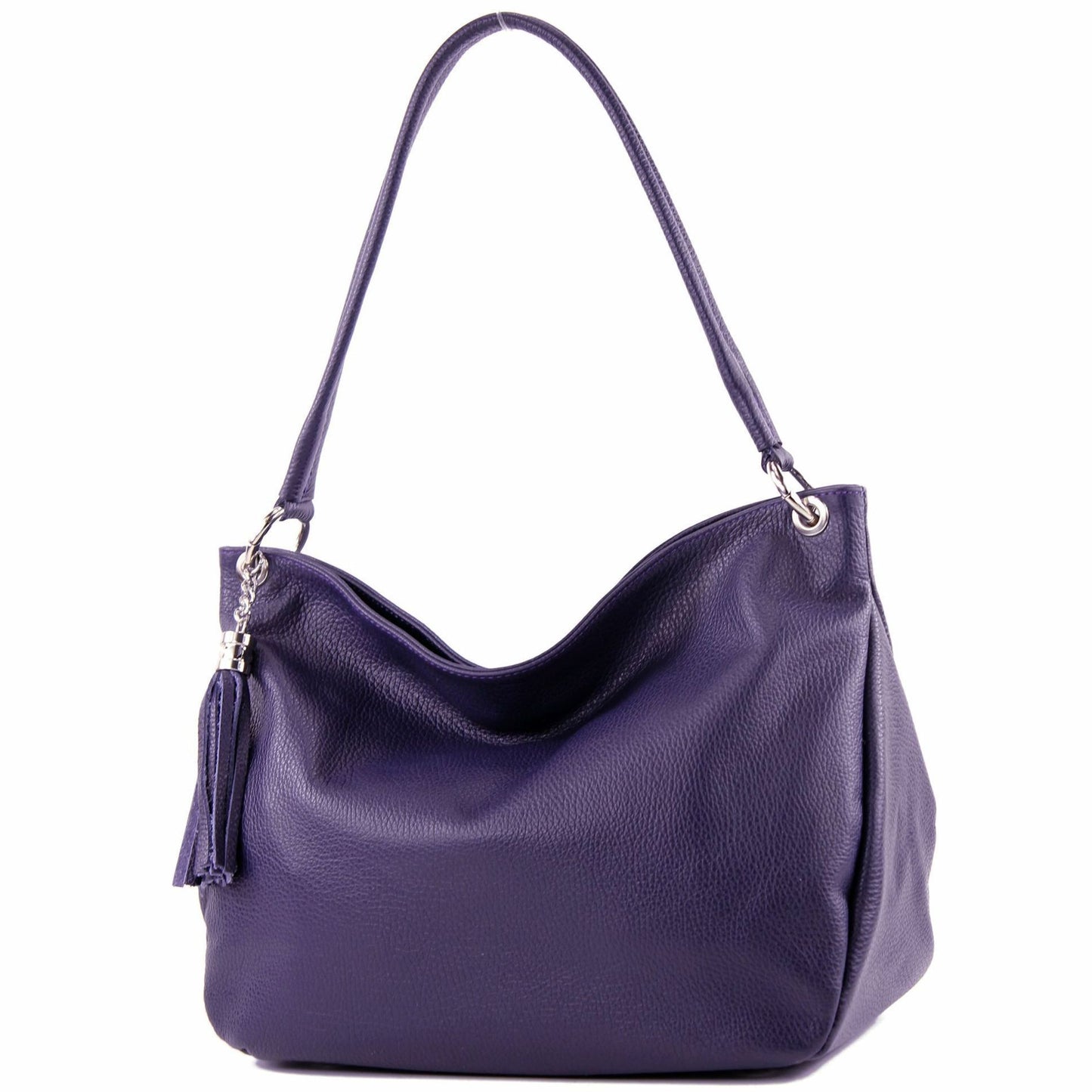 modamoda de - T154 - ital Schultertasche Umhängetasche aus Leder