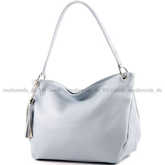 modamoda de - T154 - ital Schultertasche Umhängetasche aus Leder