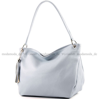 modamoda de - T154 - ital Schultertasche Umhängetasche aus Leder