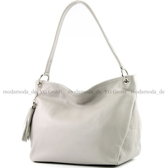 modamoda de - T154 - ital Schultertasche Umhängetasche aus Leder
