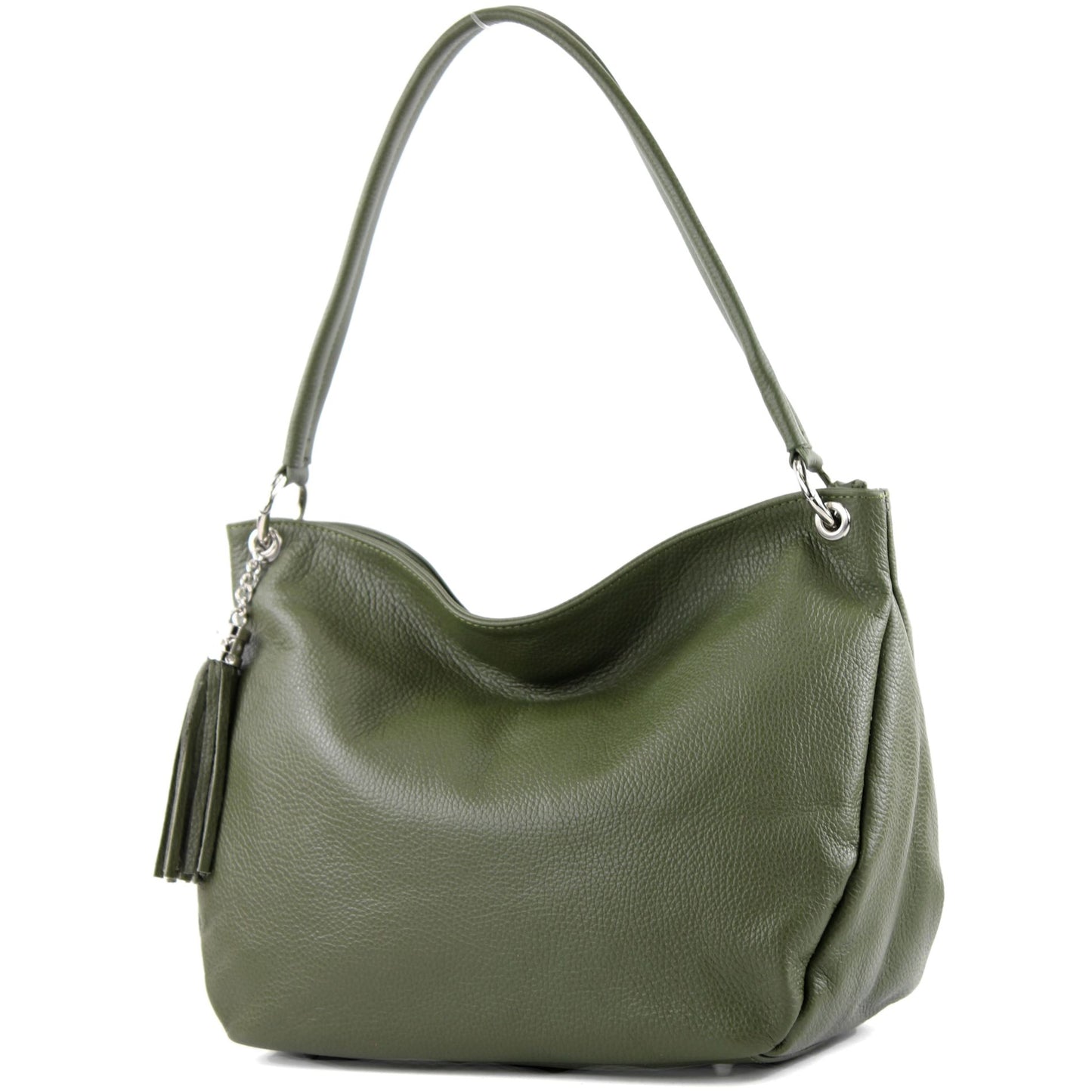 modamoda de - T154 - ital Schultertasche Umhängetasche aus Leder