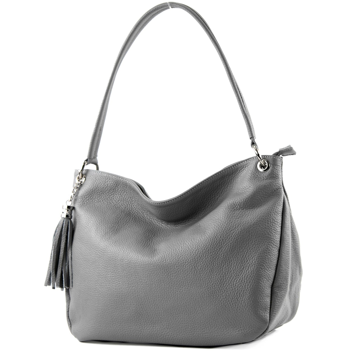 modamoda de - T154 - ital Schultertasche Umhängetasche aus Leder