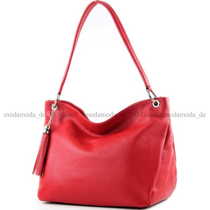 modamoda de - T154 - ital Schultertasche Umhängetasche aus Leder