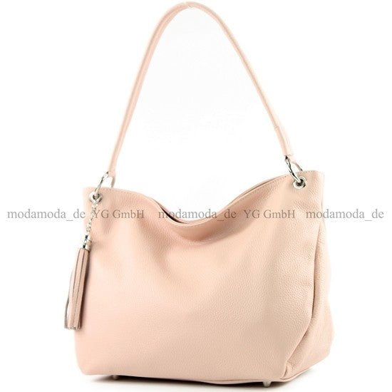 modamoda de - T154 - ital Schultertasche Umhängetasche aus Leder