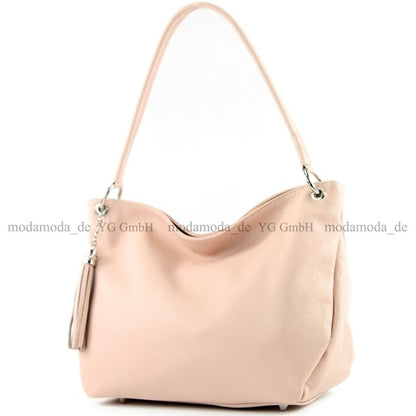 modamoda de - T154 - ital Schultertasche Umhängetasche aus Leder