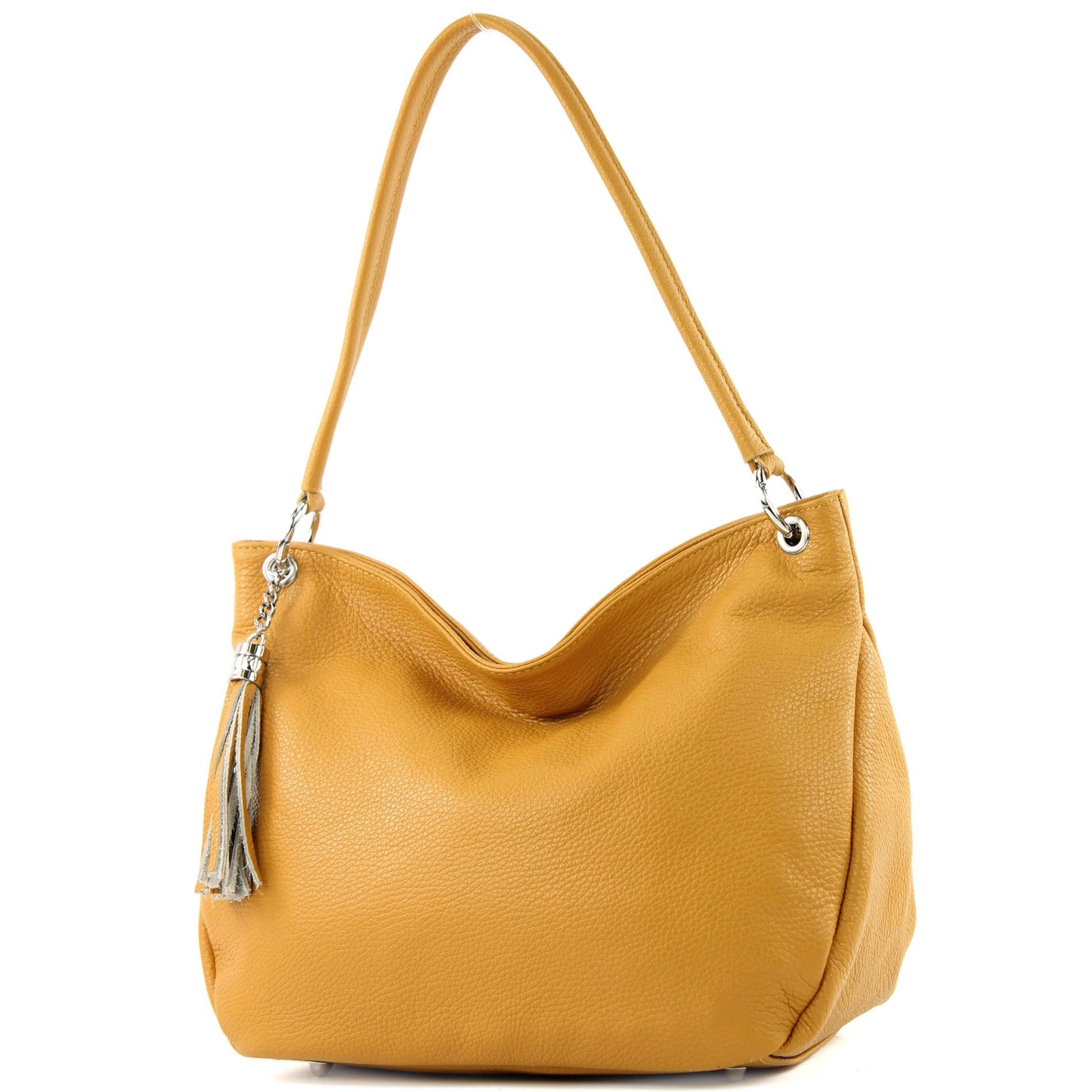 modamoda de - T154 - ital Schultertasche Umhängetasche aus Leder