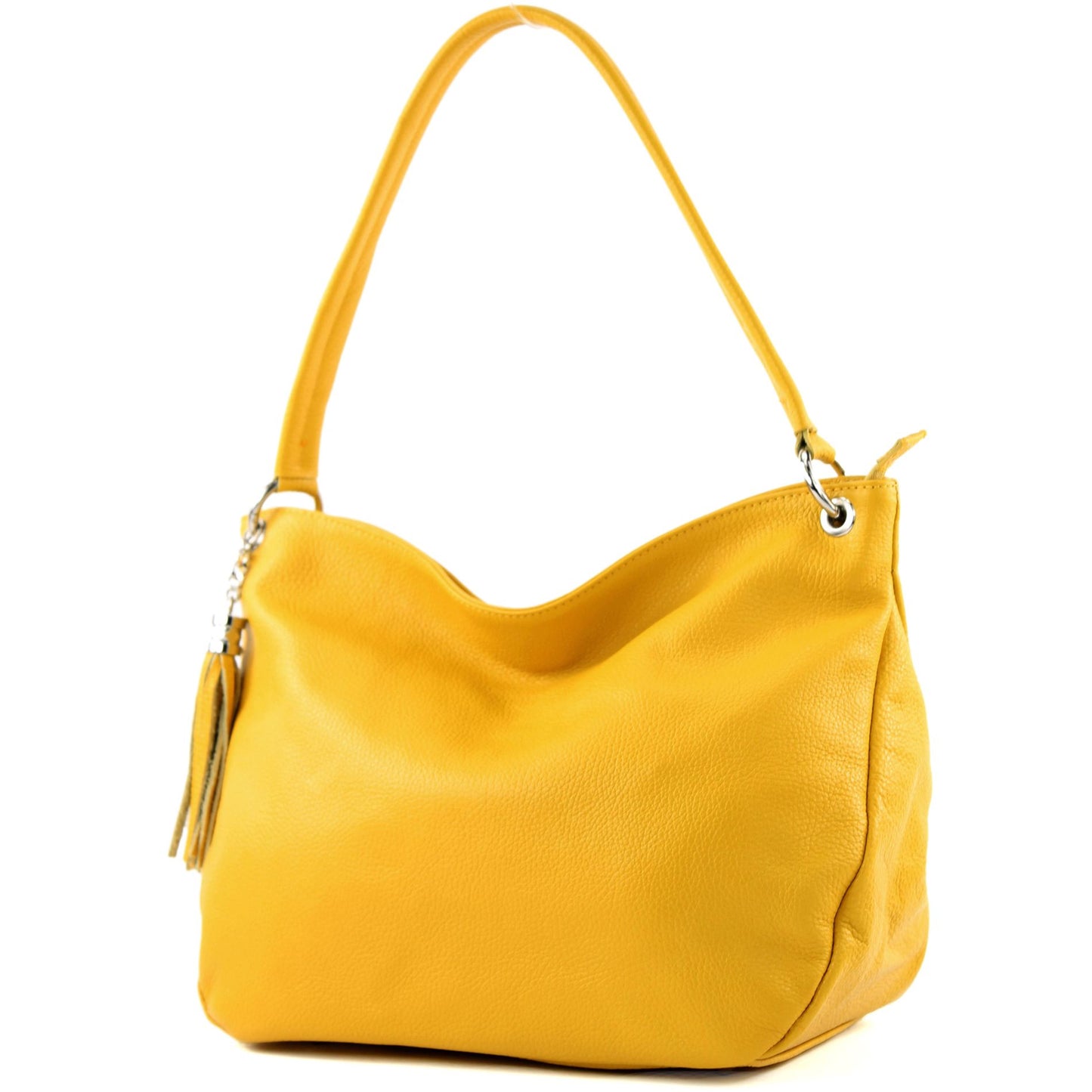 modamoda de - T154 - ital Schultertasche Umhängetasche aus Leder