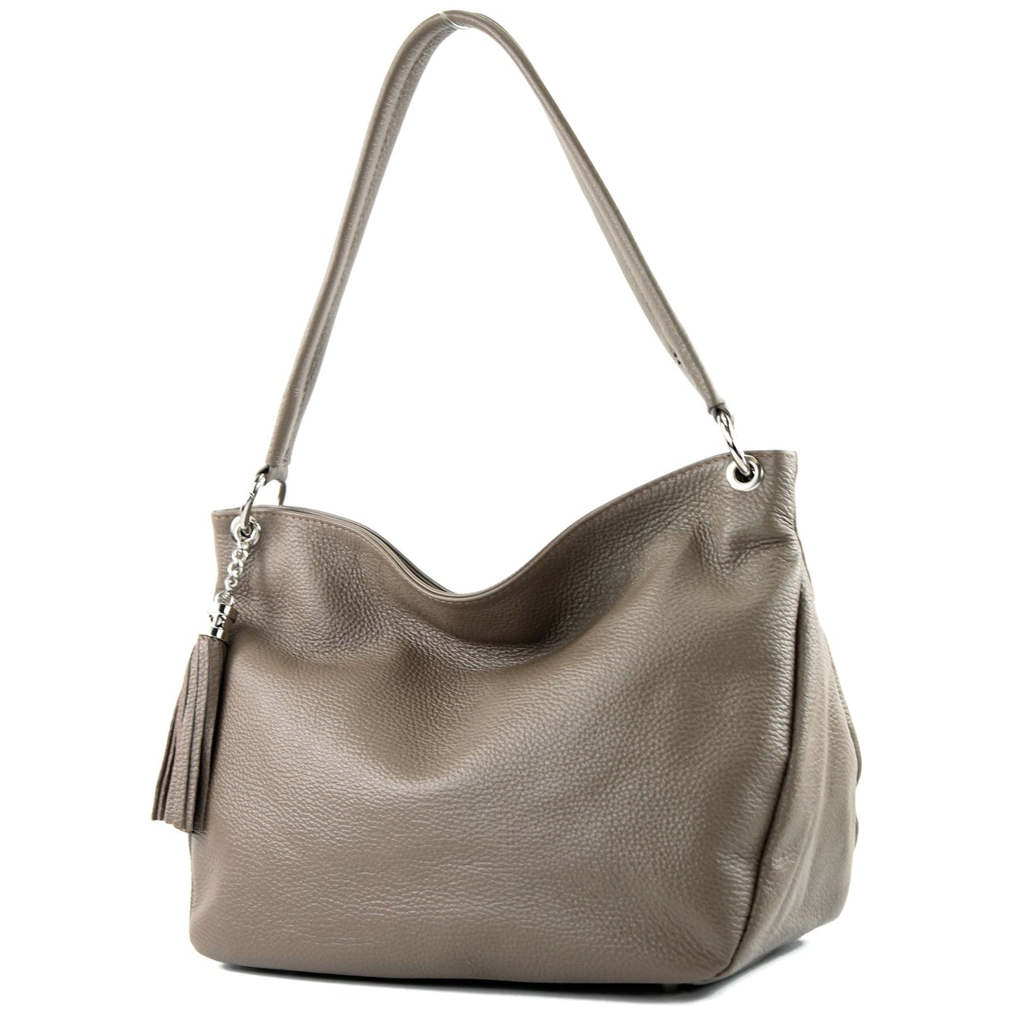modamoda de - T154 - ital Schultertasche Umhängetasche aus Leder