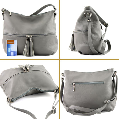 modamoda de T159 Damen Leder Umhängetasche Schultertasche Medium handmade in Italy