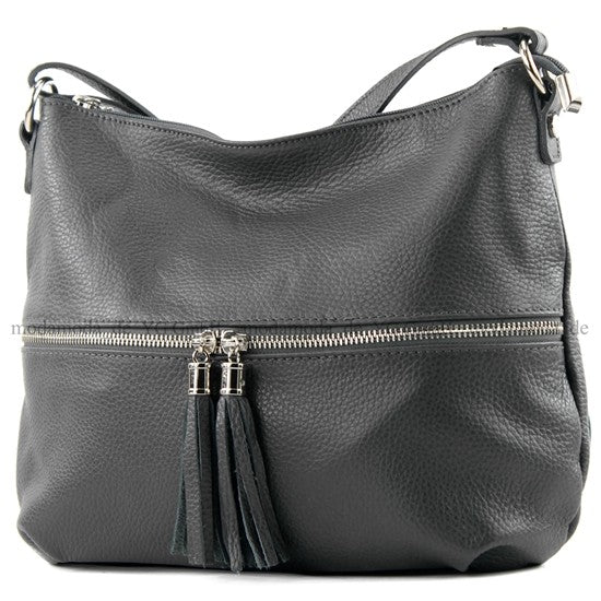 modamoda de T159 Damen Leder Umhängetasche Schultertasche Medium handmade in Italy