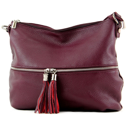 modamoda de T159 Damen Leder Umhängetasche Schultertasche Medium handmade in Italy