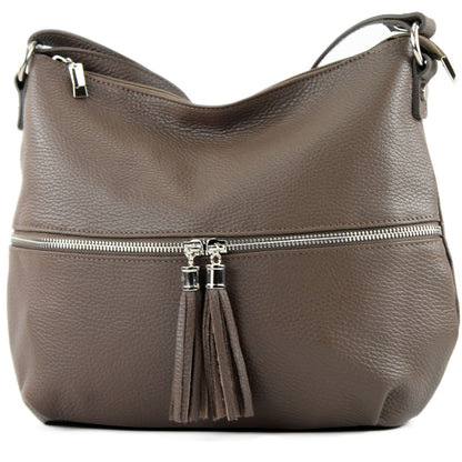 modamoda de T159 Damen Leder Umhängetasche Schultertasche Medium handmade in Italy