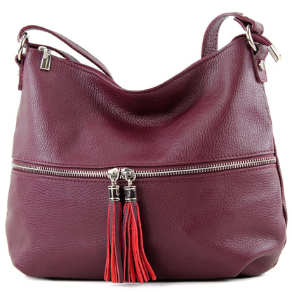 modamoda de T159 Damen Leder Umhängetasche Schultertasche Medium handmade in Italy